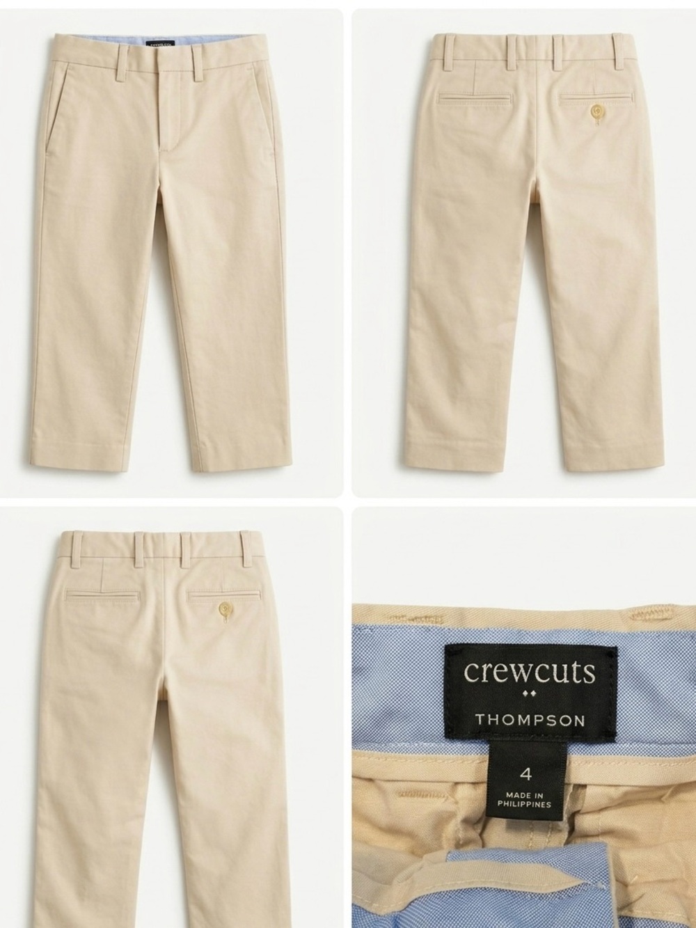 J.Crew Crewcuts Boys Thompson Suit Pants in Khaki/Beige - Size 4
